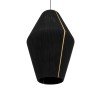 GLOBOSTAR® SALERNO 02078 Boho Κρεμαστό Φωτιστικό Οροφής με Ντουί 1 x E27 AC 220-240V IP20 - Μαύρο & Μπεζ - Μ50 x Π50 x Υ80cm