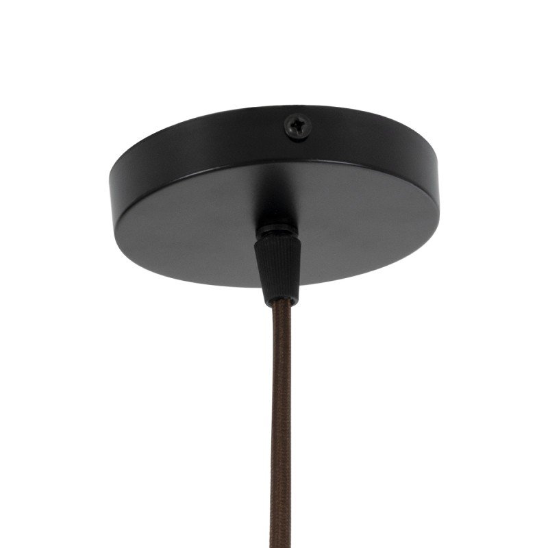 GLOBOSTAR® SALERNO 02078 Boho Κρεμαστό Φωτιστικό Οροφής με Ντουί 1 x E27 AC 220-240V IP20 - Μαύρο & Μπεζ - Μ50 x Π50 x Υ80cm
