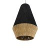 GLOBOSTAR® SALERNO 02080 Boho Κρεμαστό Φωτιστικό Οροφής με Ντουί 1 x E27 AC 220-240V IP20 - Μαύρο & Μπεζ - Μ50 x Π50 x Υ80cm