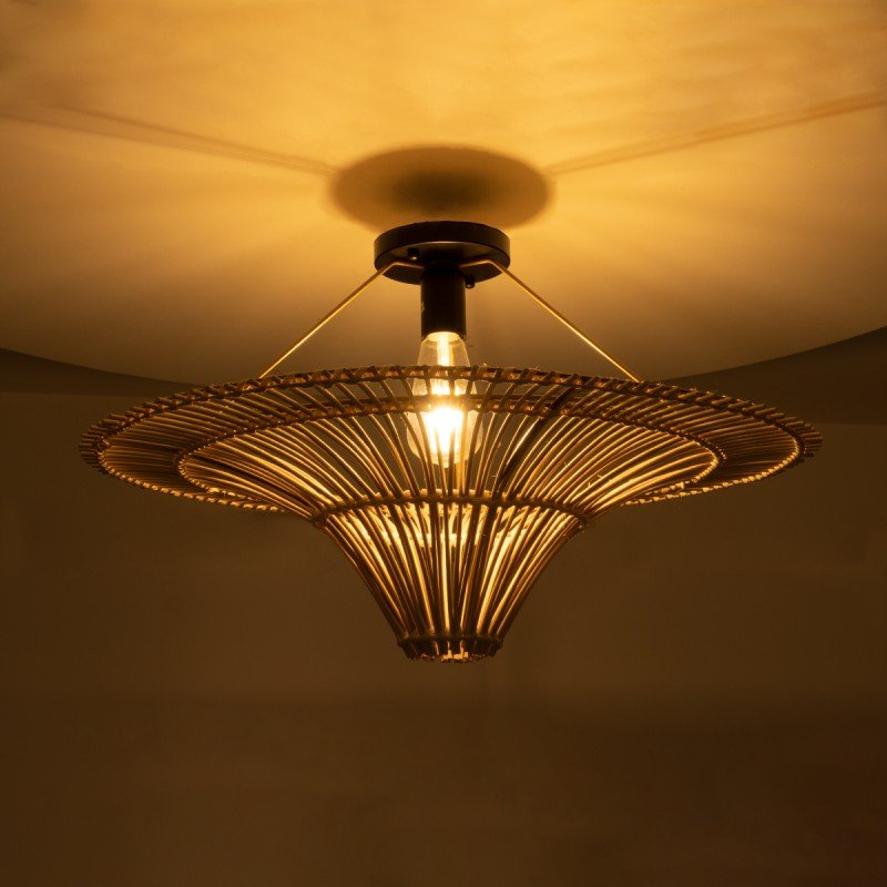 GLOBOSTAR® PALERMO 02152 Boho Κρεμαστό Φωτιστικό Οροφής με Ντουί 1 x E27 AC 220-240V IP20 - Μπεζ - Μ60 x Π60 x Υ36cm