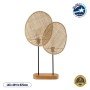 GLOBOSTAR® AZUL 02231 Boho Επιτραπέζιο Φωτιστικό Πορτατίφ με Ντουί 2 x E27 AC 220-240V IP20 - Μπεζ & Μαύρο - Μ45 x Π11 x Υ75cm