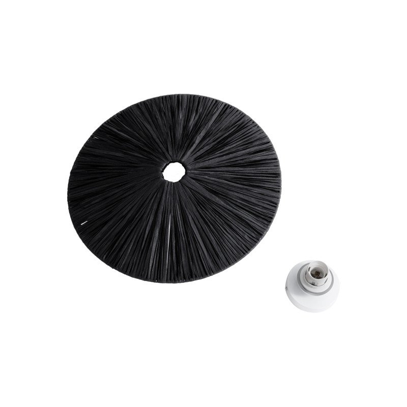 GLOBOSTAR® COLOMBO 02279 Boho Φωτιστικό Τοίχου - Απλίκα με Ντουί 1 x E27 AC 220-240V IP20 - Μαύρο - Μ40 x Π40 x Υ9cm