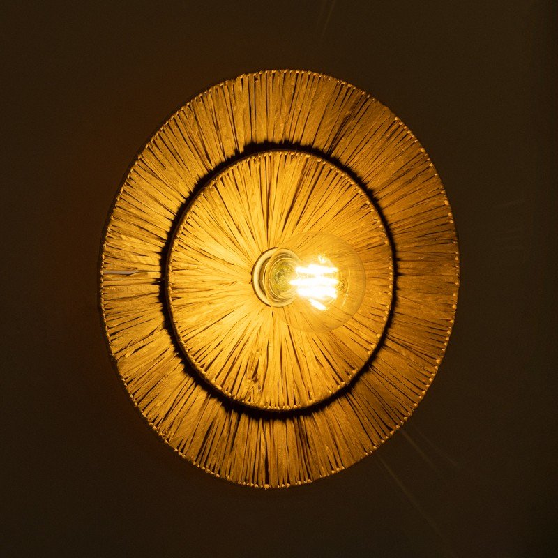 GLOBOSTAR® COLOMBO 02284 Boho Φωτιστικό Τοίχου - Απλίκα με Ντουί 1 x E27 AC 220-240V IP20 - Μπεζ - Μ40 x Π40 x Υ9cm