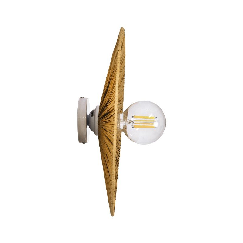 GLOBOSTAR® COLOMBO 02284 Boho Φωτιστικό Τοίχου - Απλίκα με Ντουί 1 x E27 AC 220-240V IP20 - Μπεζ - Μ40 x Π40 x Υ9cm