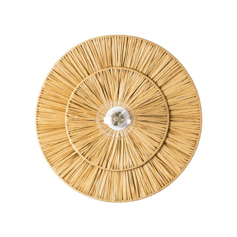 GLOBOSTAR® COLOMBO 02284 Boho Φωτιστικό Τοίχου - Απλίκα με Ντουί 1 x E27 AC 220-240V IP20 - Μπεζ - Μ40 x Π40 x Υ9cm