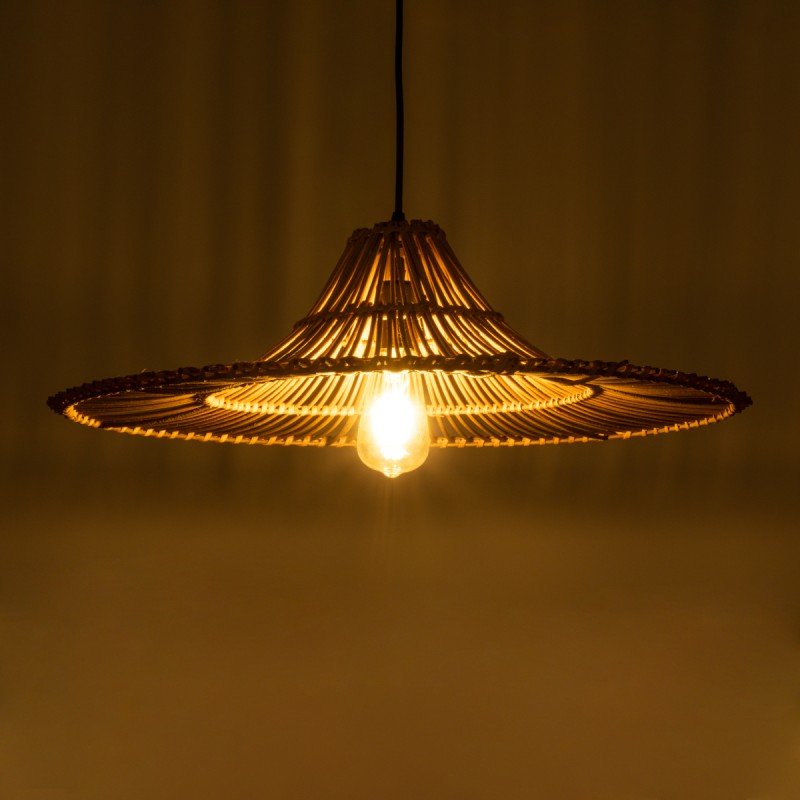 GLOBOSTAR® PALERMO 02310 Boho Κρεμαστό Φωτιστικό Οροφής με Ντουί 1 x E27 AC 220-240V IP20 - Καφέ - Μ60 x Π60 x Υ18cm