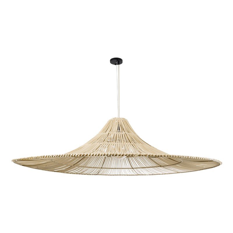 GLOBOSTAR® PALERMO 02311 Boho Κρεμαστό Φωτιστικό Οροφής με Ντουί 1 x E27 AC 220-240V IP20 - Μπεζ - Μ160 x Π160 x Υ45cm
