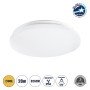 GLOBOSTAR® CELANO 61007 Μοντέρνο Φωτιστικό Οροφής LED 20W 1800lm 120° AC 220-240V Αδιάβροχο IP54 Θερμό Λευκό 2700K - Lumileds SMD Chip - Λευκό Γαλακτερό - Μ26 x Π26 x Υ6cm - 3 Χρόνια Εγγύηση