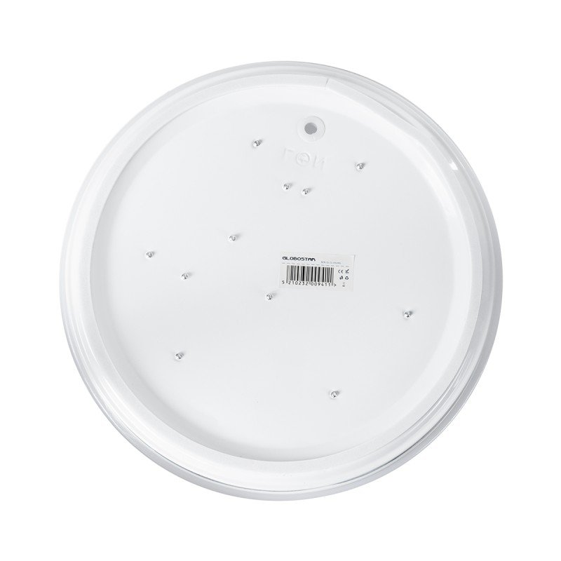 GLOBOSTAR® CELANO 61007 Μοντέρνο Φωτιστικό Οροφής LED 20W 1800lm 120° AC 220-240V Αδιάβροχο IP54 Θερμό Λευκό 2700K - Lumileds SMD Chip - Λευκό Γαλακτερό - Μ26 x Π26 x Υ6cm - 3 Χρόνια Εγγύηση