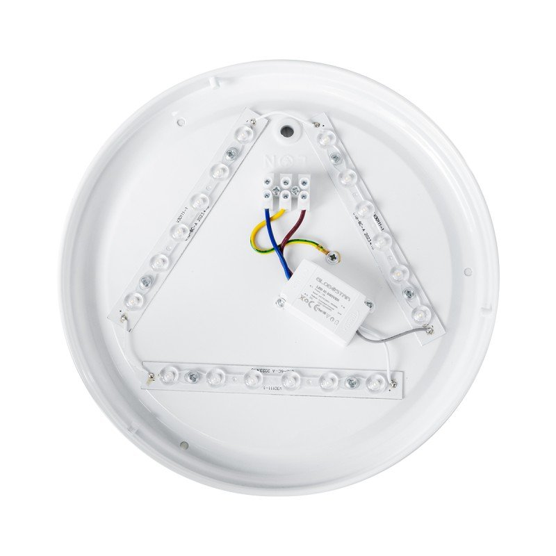GLOBOSTAR® CELANO 61007 Μοντέρνο Φωτιστικό Οροφής LED 20W 1800lm 120° AC 220-240V Αδιάβροχο IP54 Θερμό Λευκό 2700K - Lumileds SMD Chip - Λευκό Γαλακτερό - Μ26 x Π26 x Υ6cm - 3 Χρόνια Εγγύηση