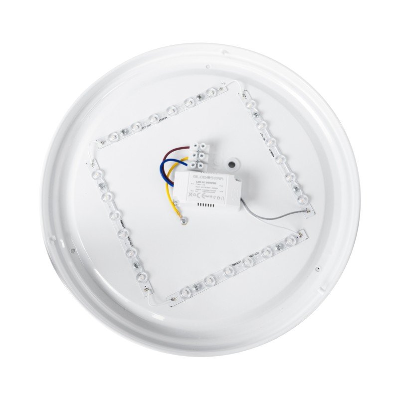 GLOBOSTAR® CELANO 61009 Φωτιστικό Πλαφονιέρα Οροφής LED 30W 2850lm 120° AC 220-240V Αδιάβροχο IP54 Φυσικό Λευκό 4500K - Lumileds SMD Chip - Λευκό Γαλακτερό - Μ33 x Π33 x Υ6cm - 3 Χρόνια Εγγύηση