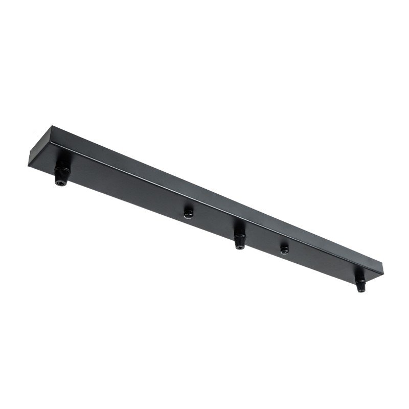 GLOBOSTAR® WALLBASE 77523 Γραμμική Μεταλλική Ροζέτα για Κρέμαση 3 Φωτιστικών - Μαύρο - Μ50 x Π5 x Υ2cm