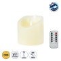 GLOBOSTAR® FIREFLAME 79541 Διακοσμητικό Κερί Παραφίνης με Εφέ Κινούμενης Φλόγας & IR Ασύρματο Χειριστήριο LED 0.5W 25lm 180° DC 3V με 2xAA Μπαταρίες IP20 Θερμό Λευκό 2700K Dimmable - Μπεζ - Μ10 x Π10 x Υ10cm - 2 Χρόνια Εγγύηση
