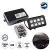 GloboStar® 81503 Ψηφιακό Πάνελ Ελέγχου Φωτισμού DIY Bluetooth για Οχήματα με 8 Διακόπτες On/Off DC 12-24V Max 1200W 60A Αδιάβροχο IP65 Μ12 x Π7 x Υ1.5cm - 2 Χρόνια Εγγύηση