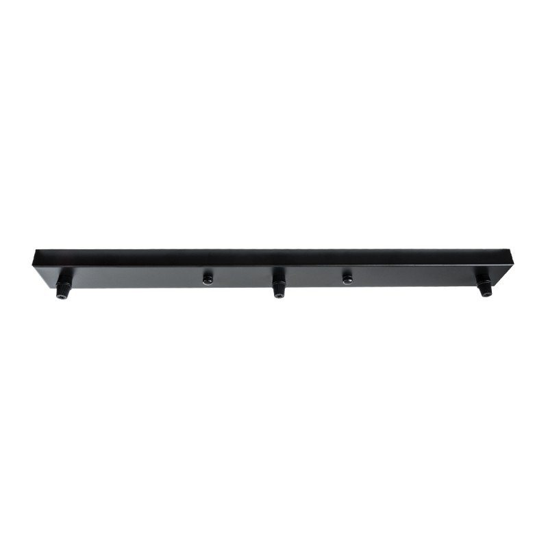 GLOBOSTAR® WALLBASE 77523 Γραμμική Μεταλλική Ροζέτα για Κρέμαση 3 Φωτιστικών - Μαύρο - Μ50 x Π5 x Υ2cm