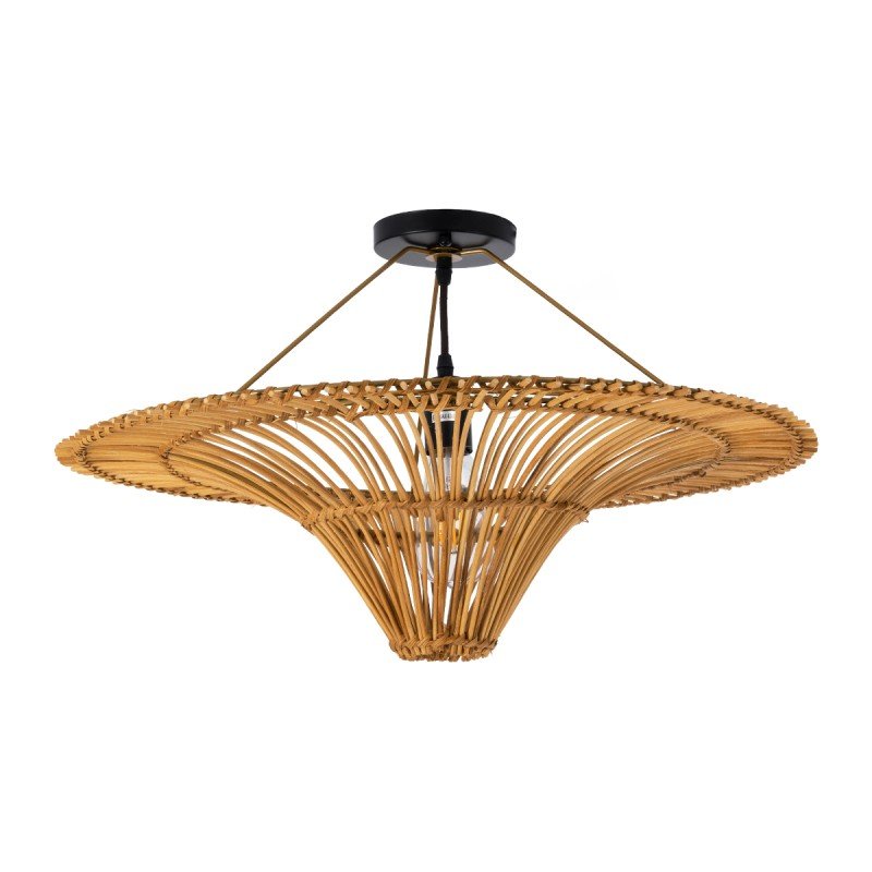 GLOBOSTAR® PALERMO 02308 Boho Φωτιστικό Οροφής με Ντουί 1 x E27 AC 220-240V IP20 - Καφέ - Μ60 x Π60 x Υ36cm GLOBOSTAR® PALERMO 02308 Boho Φωτιστικό Οροφής με Ντουί 1 x E27 AC 220-240V IP20 - Καφέ - Μ60 x Π60 x Υ36cm