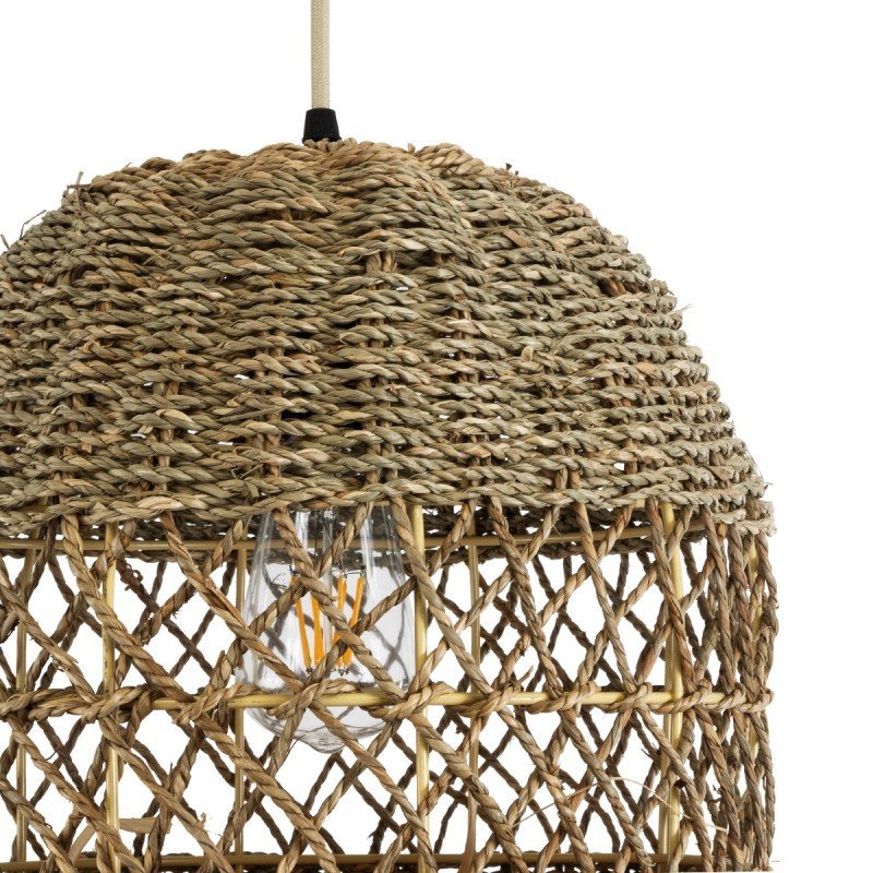 GLOBOSTAR® SAINTLUCIA 02160 Boho Κρεμαστό Φωτιστικό Οροφής με Ντουί 1 x E27 AC 220-240V IP20 - Μπεζ & Καφέ - Μ30 x Π30 x Υ90cm