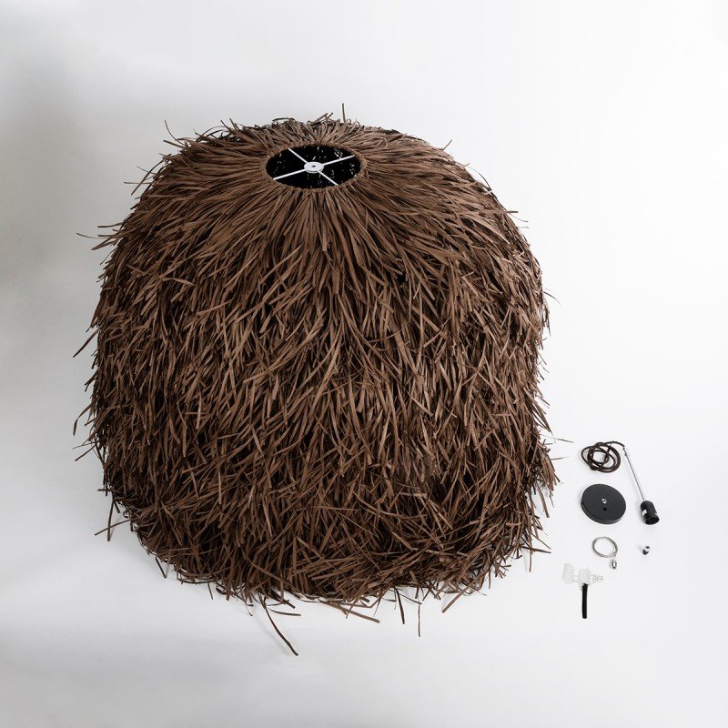 GLOBOSTAR® GUADELOUPE 02295 Boho Κρεμαστό Φωτιστικό Οροφής με Ντουί 1 x E27 AC 220-240V IP20 - Καφέ - Μ120 x Π120 x Υ100cm