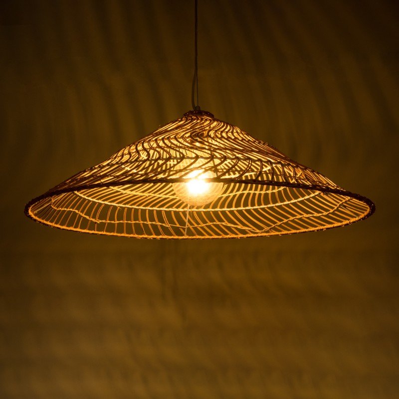 GLOBOSTAR® KAIA 02347 Boho Κρεμαστό Φωτιστικό Οροφής με Ντουί 1 x E27 AC 220-240V IP20 - Μπεζ - Μ80 x Π80 x Υ26cm