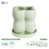 GloboStar® Artificial Garden ATHENA 20499 Διακοσμητικό Κεραμικό Κασπώ Γλάστρα - Flower Pot Πράσινο Ανοιχτό Μ13 x Π13 x Υ14cm