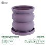 GloboStar® Artificial Garden BOGOTA 20500 Διακοσμητικό Κεραμικό Κασπώ Γλάστρα - Flower Pot Μωβ Φ14 x Υ15cm