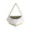 GloboStar® Artificial Garden LOUVRE 20533 Διακοσμητικό Κεραμικό Κασπώ Γλάστρα - Flower Pot Λευκό με Χρυσό Μ15 x Π8 x Υ24cm GloboStar® Artificial Garden LOUVRE 20533 Διακοσμητικό Κεραμικό Κασπώ Γλάστρα - Flower Pot Λευκό με Χρυσό Μ15 x Π8 x Υ24cm