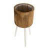 GloboStar® Artificial Garden JAMAICA 20555 Διακοσμητικό Ξύλινο Κασπώ Γλάστρα - Flower Pot Καφέ Φ27 x Υ61cm