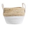 GloboStar® Artificial Garden SANTORINI 20576 Διακοσμητικό Πλεκτό Κασπώ Γλάστρα - Flower Pot Μπεζ με Λευκό Φ28 x Υ24cm GloboStar® Artificial Garden SANTORINI 20576 Διακοσμητικό Πλεκτό Κασπώ Γλάστρα - Flower Pot Μπεζ με Λευκό Φ28 x Υ24cm