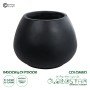 GloboStar® Artificial Garden COLOMBO 20695 Διακοσμητικό Πολυεστερικό Τσιμεντένιο Κασπώ Γλάστρα - Flower Pot Μαύρο Φ60 x Υ45cm