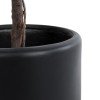 GloboStar® Artificial Garden PUEBLA 20698 Διακοσμητικό Πολυεστερικό Τσιμεντένιο Κασπώ Γλάστρα - Flower Pot Μαύρο Φ41 x Υ46cm