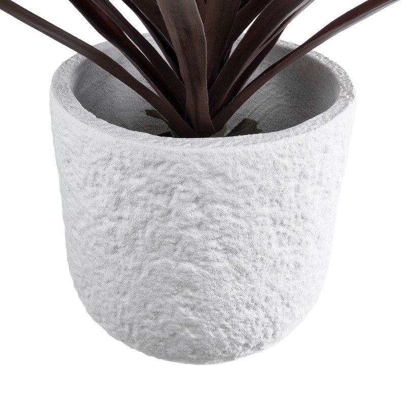 GloboStar® Artificial Garden MALVEN 20710 Επιδαπέδιο Πολυεστερικό Τσιμεντένιο Κασπώ Γλάστρα - Flower Pot Λευκό Φ31 x Υ28cm