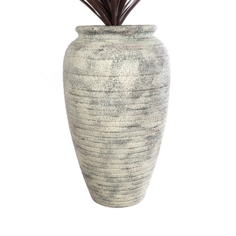 GloboStar® Artificial Garden IRISH 20721 Επιδαπέδιο Πολυεστερικό Τσιμεντένιο Κασπώ Γλάστρα - Flower Pot Λευκό με Μπεζ Φ55 x Υ90cm GloboStar® Artificial Garden IRISH 20721 Επιδαπέδιο Πολυεστερικό Τσιμεντένιο Κασπώ Γλάστρα - Flower Pot Λευκό με Μπεζ Φ55 x Υ90cm