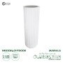GloboStar® Artificial Garden MARSALA 20735 Επιδαπέδιο Πολυεστερικό Τσιμεντένιο Κασπώ Γλάστρα - Flower Pot Λευκό Φ41 x Υ120cm