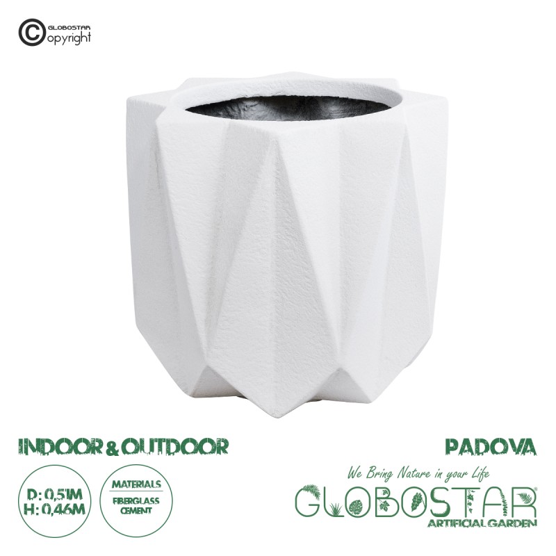 GloboStar® Artificial Garden PADOVA 20741 Επιδαπέδιο Πολυεστερικό Τσιμεντένιο Κασπώ Γλάστρα - Flower Pot Λευκό Φ51 x Υ46cm GloboStar® Artificial Garden PADOVA 20741 Επιδαπέδιο Πολυεστερικό Τσιμεντένιο Κασπώ Γλάστρα - Flower Pot Λευκό Φ51 x Υ46cm