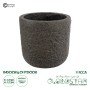 GloboStar® Artificial Garden LUCCA 20755 Επιδαπέδιο Πολυεστερικό Τσιμεντένιο Κασπώ Γλάστρα - Flower Pot Καφέ Φ25 x Υ23cm