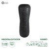 GloboStar® Artificial Garden BARRIO 20772 Επιδαπέδιο Πολυεστερικό Τσιμεντένιο Κασπώ Γλάστρα - Flower Pot Μαύρο Φ40 x Υ122cm