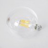 GLOBOSTAR® BUBBLE 99089 Λάμπα E27 G125 LED 7W 1470lm 360° AC 220-240V IP20 Θερμό Λευκό 2700K - Long Filament Chip - Διάφανο - Μ12.5 x Π12.5 x Υ13.8cm - 3 Χρόνια Εγγύηση