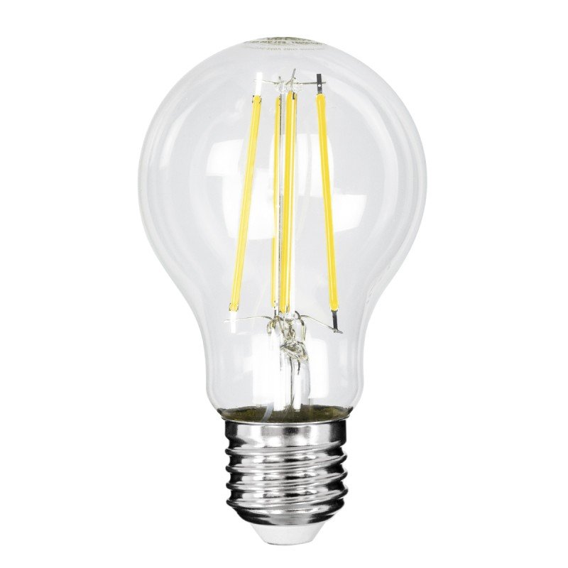 GLOBOSTAR® GLOBE 99091 Λάμπα E27 A60 LED 4W 840lm 360° AC 220-240V IP20 Φυσικό Λευκό 4500K - Long Filament Chip - Διάφανο - Μ6 x Π6 x Υ11cm - 3 Χρόνια Εγγύηση