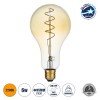 GLOBOSTAR® CHERRY 99164 Λάμπα E27 PS30 LED 4W 280lm 360° AC 220-240V IP20 Ultra Θερμό Λευκό 2200K Dimmable - Soft S Spiral Filament Chip - Μελί - Μ9.5 x Π9.5 x Υ17.5cm - 3 Χρόνια Εγγύηση