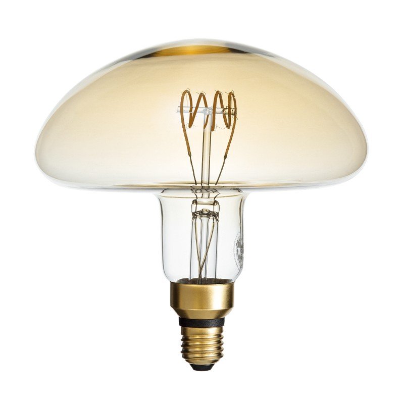 GLOBOSTAR® MUSHROOM 99173 Λάμπα E27 MR200 LED 4W 280lm 360° AC 220-240V IP20 Ultra Θερμό Λευκό 2200K Dimmable - Soft T Spiral Filament Chip - Μελί - Μ20 x Π20 x Υ20cm - 3 Χρόνια Εγγύηση