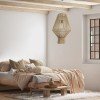 GLOBOSTAR® CAYMAN 01853 Boho Κρεμαστό Φωτιστικό Οροφής με Ντουί 1 x E27 AC 220-240V IP20 - Μπεζ - Μ40 x Π40 x Υ60cm