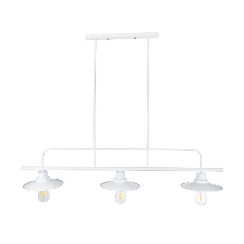 GLOBOSTAR® REGAL 01010 Vintage Φωτιστικό Οροφής με Ντουί 3 x E27 AC 220-240V IP20 - Λευκό - Μ110 x Π26 x Υ75cm