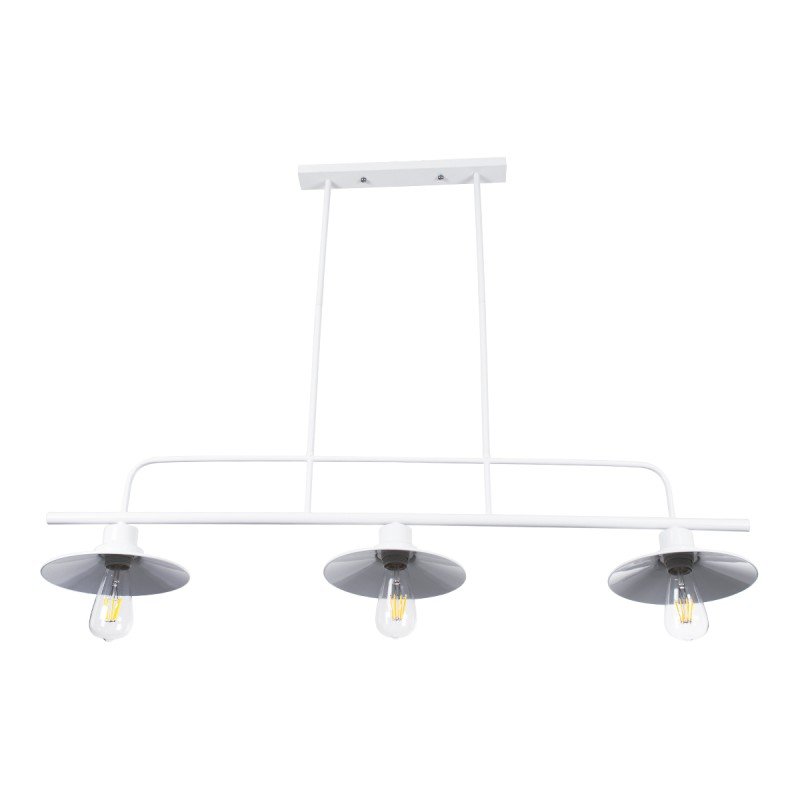 GLOBOSTAR® REGAL 01010 Vintage Φωτιστικό Οροφής με Ντουί 3 x E27 AC 220-240V IP20 - Λευκό - Μ110 x Π26 x Υ75cm