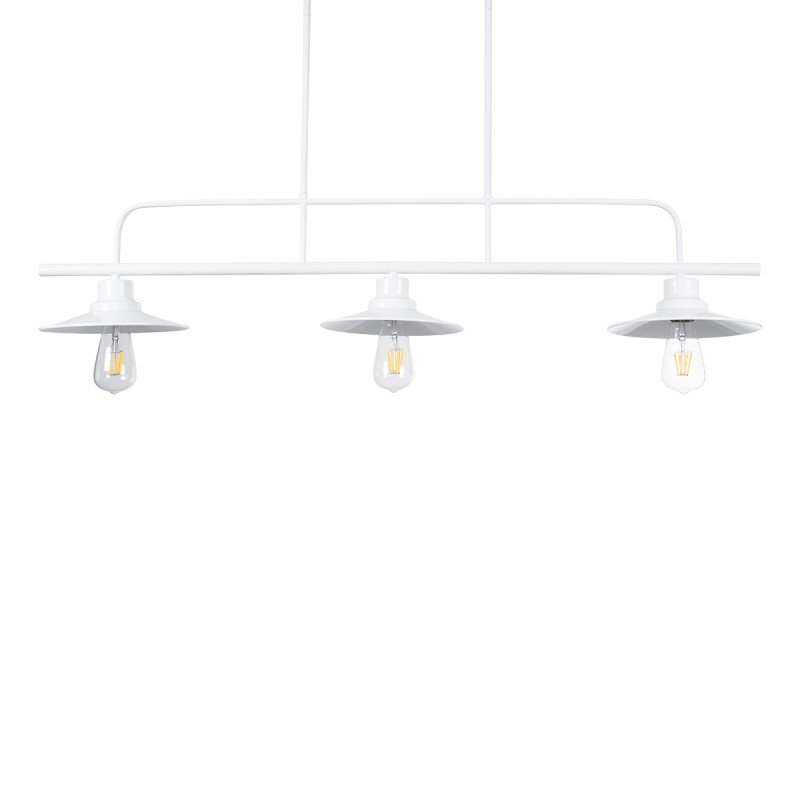GLOBOSTAR® REGAL 01010 Vintage Φωτιστικό Οροφής με Ντουί 3 x E27 AC 220-240V IP20 - Λευκό - Μ110 x Π26 x Υ75cm