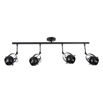 GLOBOSTAR® CANNES 01082 Μοντέρνο Φωτιστικό Οροφής με Ντουί 4 x E27 AC 220-240V IP20 - Μαύρο - Μ108 x Π12 x Υ48cm