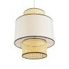 GLOBOSTAR® SAIGE 01917 Boho Κρεμαστό Φωτιστικό Οροφής με Ντουί 1 x E27 AC 220-240V IP20 - Μπεζ & Μαύρο - Μ50 x Π50 x Υ60cm