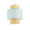 GLOBOSTAR® SAIGE 02045 Boho Κρεμαστό Φωτιστικό Οροφής με Ντουί 1 x E27 AC 220-240V IP20 - Γαλάζιο & Μπεζ - Μ50 x Π50 x Υ60cm