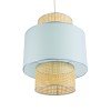 GLOBOSTAR® SAIGE 02045 Boho Κρεμαστό Φωτιστικό Οροφής με Ντουί 1 x E27 AC 220-240V IP20 - Γαλάζιο & Μπεζ - Μ50 x Π50 x Υ60cm