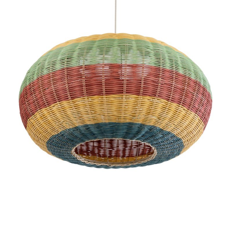 GLOBOSTAR® CABALLEROS 02056 Boho Κρεμαστό Φωτιστικό Οροφής με Ντουί 1 x E27 AC 220-240V IP20 - Πολύχρωμο - Μ70 x Π70 x Υ36cm