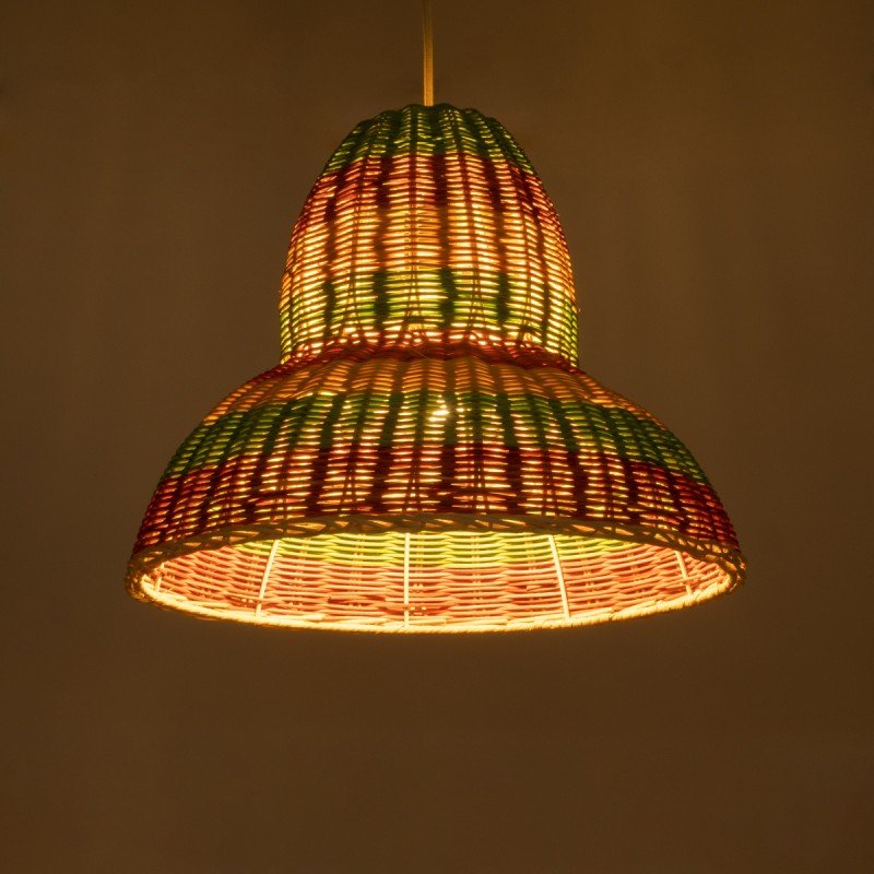 GLOBOSTAR® CABALLEROS 02057 Boho Κρεμαστό Φωτιστικό Οροφής με Ντουί 1 x E27 AC 220-240V IP20 - Πολύχρωμο - Μ40 x Π40 x Υ30cm